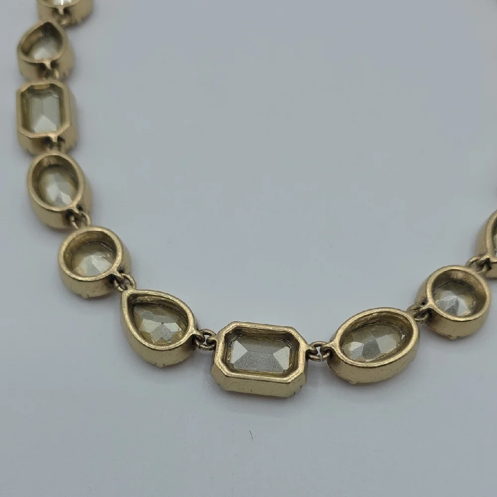 J. Crew Gold Necklace with Amber Stones